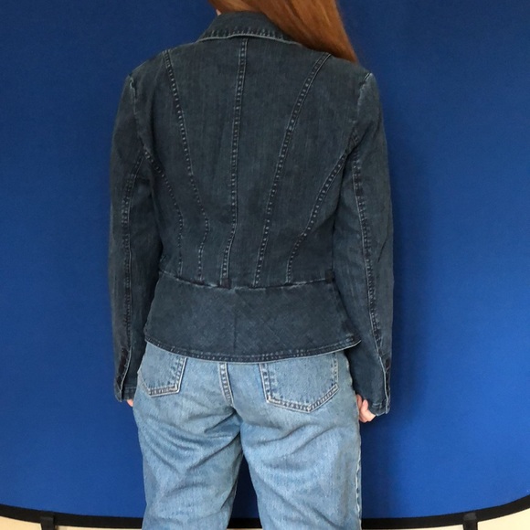 Talbots P2 denim peplum jean jacket - Picture 3 of 10
